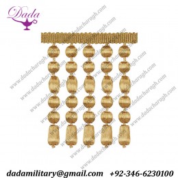 Wooden Beaded Entrefino gold brother fringes fringe tassel high quality ceremonial decoration Beaded Gold Fringe