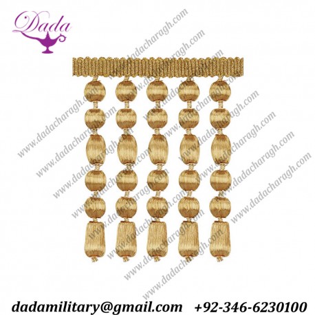 Wooden Beaded Entrefino gold brother fringes fringe tassel high quality ceremonial decoration Beaded Gold Fringe