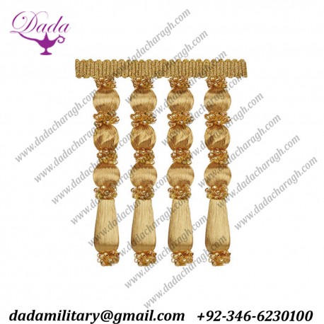 Wooden Beaded Entrefino gold brother fringes fringe tassel high quality ceremonial decoration, Lace