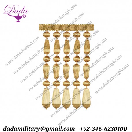 Wooden Beaded Entrefino gold brother fringes fringe tassel high quality ceremonial decoration