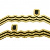 Cuff Rank Sleeve Cuff Curls Commander Navy Gold Wire Wavy Curl