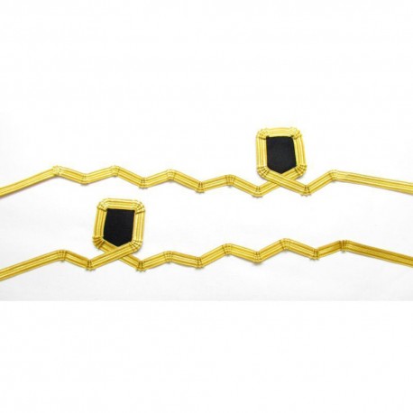 Cuff Rank Sleeve Cuff Curls Sub-Lieutenant Navy Gold Wire Wavy Curl