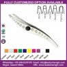 EYEBROW TWEEZERS CURVED SLANTED EYEBROW FLAT HEAD TWEEZER WITH  CRYSTALS
