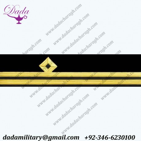 Cuff Braid 2 Rows Diamond Gold Wire Second Officer Second Mate Deck