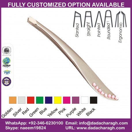 NEW DESIGN SILVER SLANTED TWEEZER,TWEEZER WITH PINK DIAMONDS FINAL