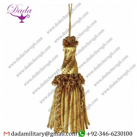 Cm 10 (3,9 Inch)tassel With Bullion Helix Metallic Thread And Viscose For Liturgical Vestments.