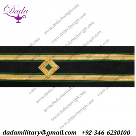 Cuff Rank Sleeve ETO 2 Row Diamond Green Cuff