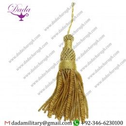 Fancy Use Gold Mylar Bullion Tassels for Cap, Costume, Dress