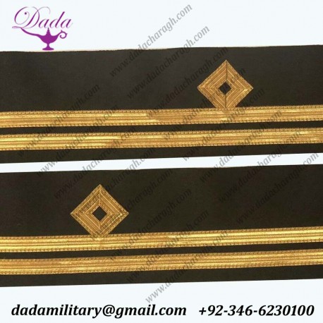 Cuff Rank Sleeve Second Officer , Lieutenant Merchant Navy Deck 2nd Officer Sleeve Lace