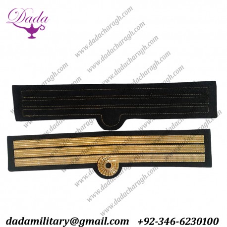 cuff Braid 3 Rows 1 curl Diamond Gold Wire Chief Officer Chief Mate