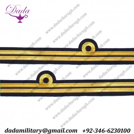 Cuff Rank Sleeve 1 Curl 1 Bar,Gold wire Lieutenant