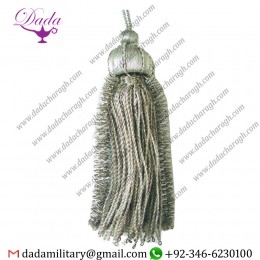 French Silver Metallic Fancy Bulliontassel Antique Vintage