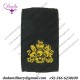 Royal Navy Warrant Officer Rank Slide Yellow On Black Queen's Crown. Woven Naval Branch, rank miscellaneous