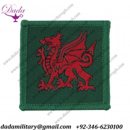 Royal Regiment Of Wales - 1st Battalion Red Dragon  Woven Regimental cloth arm badge