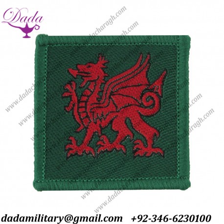 Royal Regiment Of Wales - 1st Battalion Red Dragon  Woven Regimental cloth arm badge
