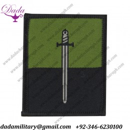 Royal Signals 16 Sig Regt  Sword On Olive  Black Subdued Woven Regimental cloth arm badge