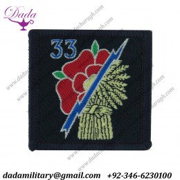Royal Signals 33 Sig Regt 33, Rose, Wheatsheaf)Introduced 7 Feb 98 Woven Regimental cloth arm badge