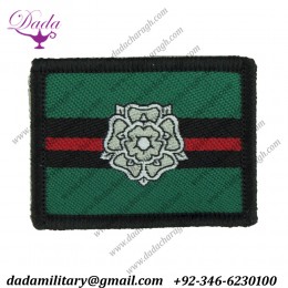Yorkshire Regiment (Rose On Green Black Red Woven Regimental cloth arm badge
