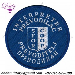 SFOR Interpreter  Prevodilac  Arm badge Woven British Balkan peace-keeping