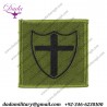 8 Force Engineer Brigade (Black Cross & Shield On Mid Green) Woven arm badge