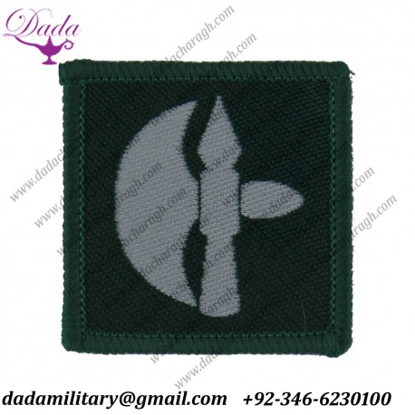 102 Logistic Brigade Battle-Axe White On Green Woven  Formation arm badge