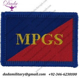 Adjutant General's Corps MPGS On Red Blue Woven Regimental cloth arm badge
