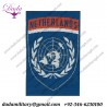 Netherlands United Nations Flash Netherlands Over White Globe On Blue Woven United Nations