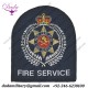 New Zealand Fire Service Arm-Badge Queen's Crown. Woven Fire and Rescue Service
