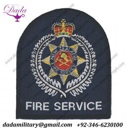 New Zealand Fire Service Arm-Badge Queen's Crown. Woven Fire and Rescue Service