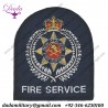 New Zealand Fire Service Arm-Badge Queen's Crown. Woven Fire and Rescue Service