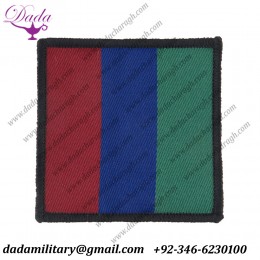 Parachute Regiment - Headquarters - 3rd Pattern Maroon Blue Green Woven Parachute DZ (Drop-Zone) Patch