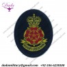 Queen's Lancashire Regiment - 2003 Pattern On Dark Blue Oval Queen's Crown. Woven Other Ranks' cap badge