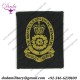 Queen's Lancashire Regiment (53mm X 44mm Rectangle) Gold On Black Queen's Crown. Woven Other Ranks' cap badge
