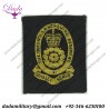 Queen's Lancashire Regiment (53mm X 44mm Rectangle) Gold On Black Queen's Crown. Woven Other Ranks' cap badge