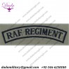 RAF Regiment Shoulder Title (1972 Tropical Pattern) Dark Blue On Sand Woven Air Force Branch Badge