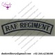 RAF Regiment Shoulder Title Tropical Pattern Dark Blue On Sand Woven Air Force Branch Badge