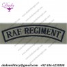 RAF Regiment Shoulder Title Tropical Pattern Dark Blue On Sand Woven Air Force Branch Badge