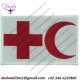 Red Cross & Red Crescent On White Rectangle Medic Badge Woven Balkan