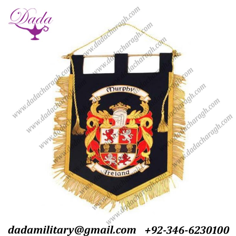 Custom Embroidered Applique Flags Banners, Custom Sewn Flag Bannerette