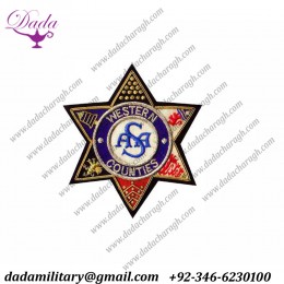 Hand Embroidered Masonic Badges, Bullion Wire Masonic Badges