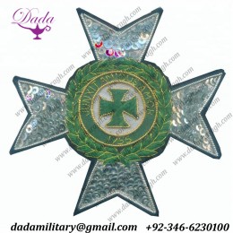 Oem Custom Bullion Handmade Embroidery Ethnic Christian Lazarus Pilgrimage Tree, Badges & Brooch Hand Embroidered