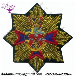 Oem Custom Bullion Handmade Embroidery Ethnic Christian Lazarus Pilgrimage Tree, Badges & Patches Hand Embroidery Gold