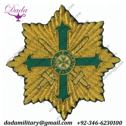Oem Custom Bullion Handmade Embroidery Ethnic Christian Lazarus Star, Badges & Brooch Hand Embroidered