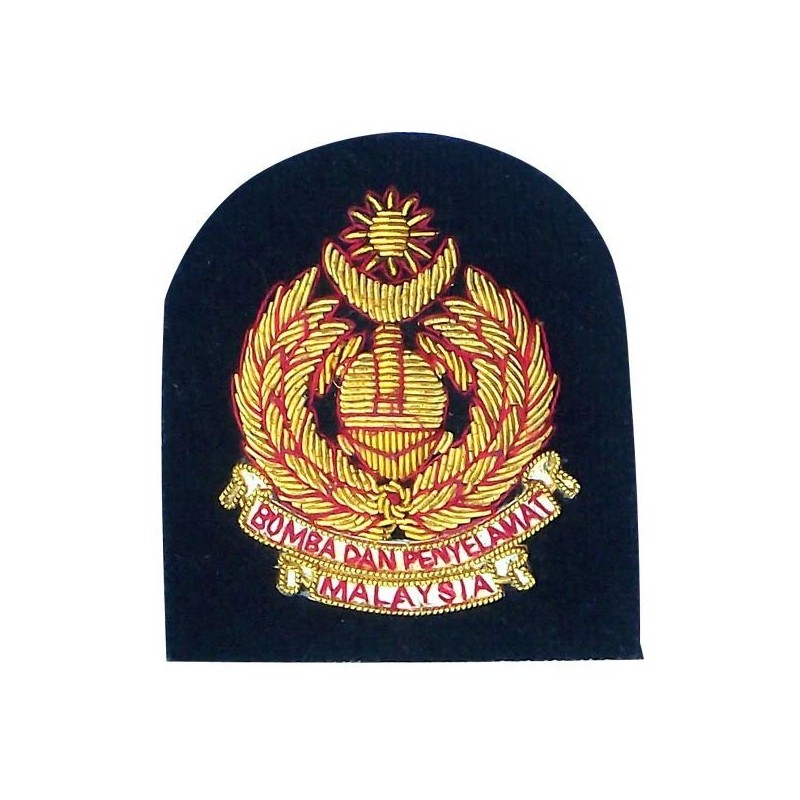 Malaysian Army Bullion Wire Badge Navy Bullion Crests Handmade Navy