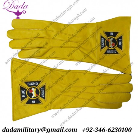 Leather Glove In Buff Leather Knight Templar