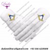 Bricks Masons Masonic Cotton Gloves Machine Embroidery Yellow Square And Compass