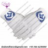 Bricks Masons Masonic Regalia Cotton Gloves Square Compass And G - Blue