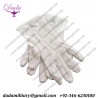 Mens White Cotton Gloves Senior Deacon Masonic Design