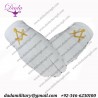 Masonic White Cotton Gloves With Gold Embroidered Square & Compass Emblem