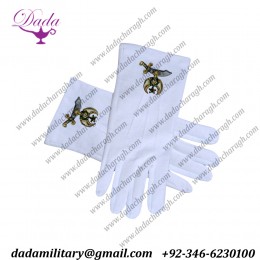 Masonic Shriner Symbol Cotton White Gloves